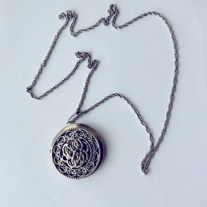 Round antique finish locket necklace, 25”